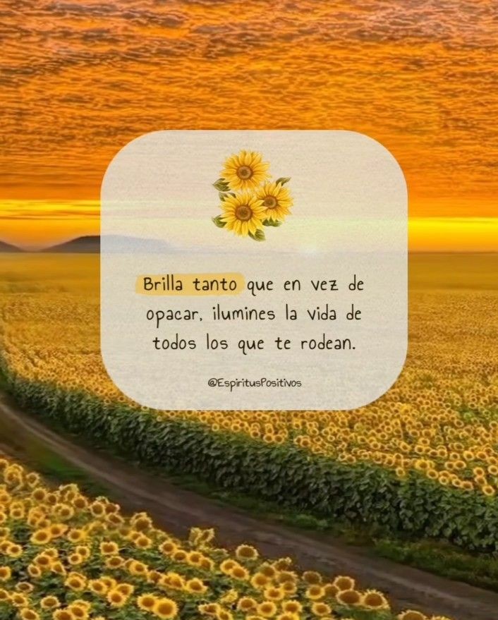 Brilla tanto, que en vez de opacar, ilumines la vida de todos los que te rodean!