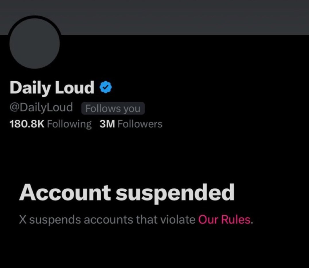 Yousaf_Ansarii's tweet image. Daily Loud account with 3 million followers is suspended. 😏
Why??
#ansari