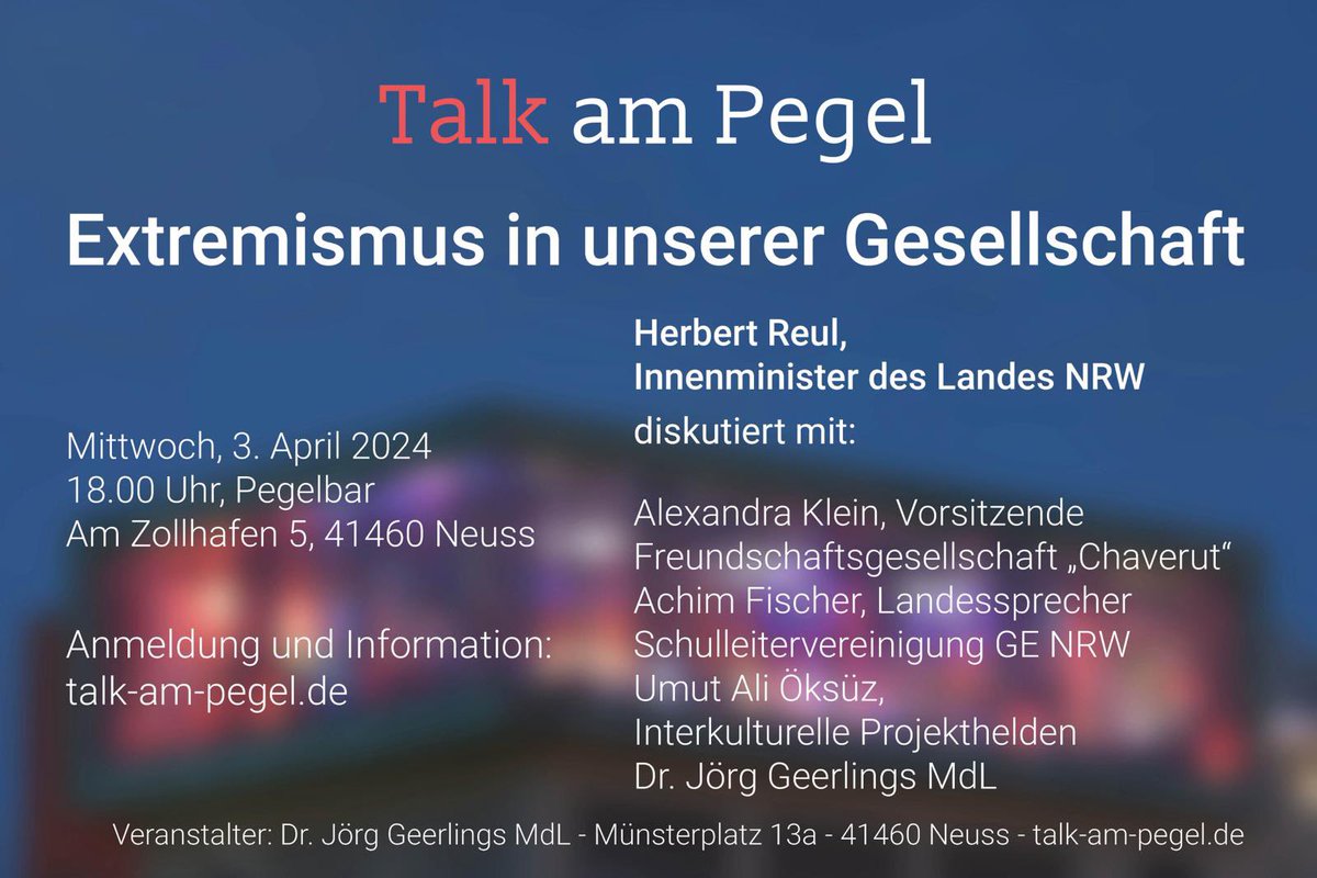 Sei dabei: Einfach bei Talk-am-Pegel.de anmelden <a href="/hreul/">Herbert Reul</a>