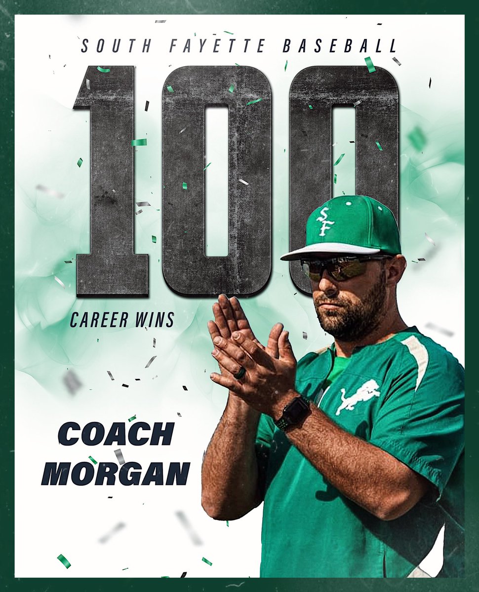South Fayette Baseball (@sflionsbaseball) on Twitter photo We are SO proud to announce that Coach Morgan has reached 100 CAREER WINS TODAY‼️ CONGRATULATIONS to Coach Morgan and keep being great! We appreciate you SO MUCH!! Thank you for making our SF Baseball Organization so successful. ❤️⚾️ #SFFAMILY #SFLIONPRIDE <a href="/KennyLenny11/">Kenny Morgan</a> We are SO proud to announce that Coach Morgan has reached 100 CAREER WINS TODAY‼️ CONGRATULATIONS to Coach Morgan and keep being great! We appreciate you SO MUCH!! Thank you for making our SF Baseball Organization so successful. ❤️⚾️ #SFFAMILY #SFLIONPRIDE <a href="/KennyLenny11/">Kenny Morgan</a>