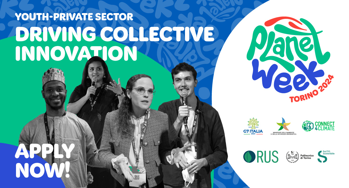 Are you 18-35? Have great ideas on Climate Action, Circular Economy, Renewable Energy or Water? Apply now to attend a special youth-private sector #PlanetWeek event on Apr. 23 at Italy's Politecnico di Torino! 🙌 Details: connect4climate.org/initiative/cal… Apply: forms.office.com/pages/response…