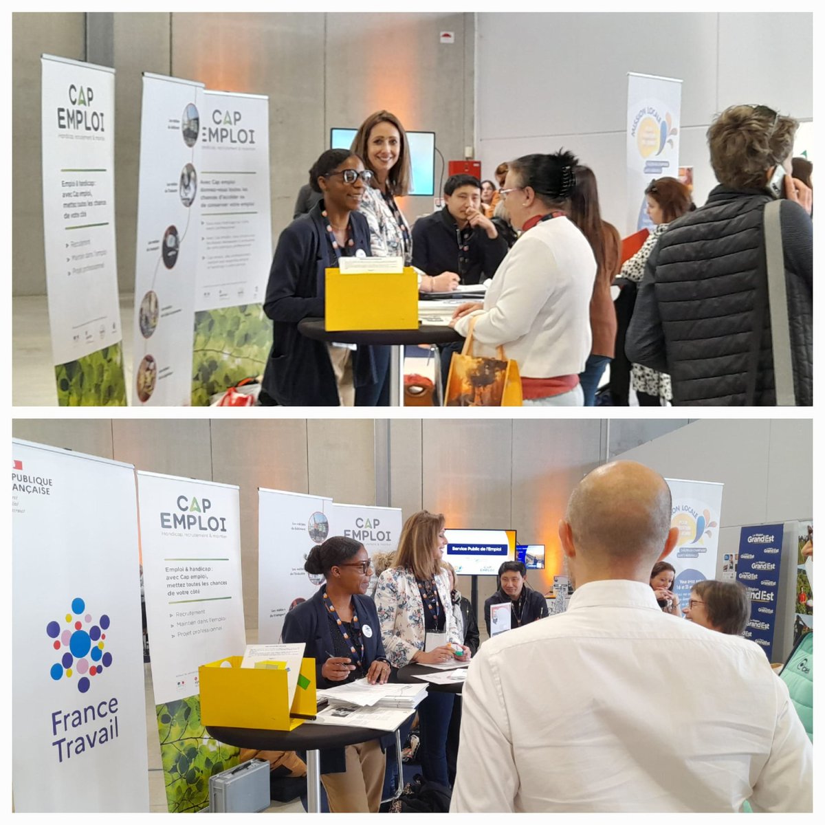 2👉Échanges entre les équipes <a href="/ftravail_GE/">France Travail Grand Est</a> et le public. Présentation de la méthode de #Recrutement  par simulation et de l'offre de service. Une action placée sous l'échange &amp; la proximité avec aussi <a href="/MLChalons/">ML Châlons</a> et <a href="/CAPEMPLOIMARNE/">CAP EMPLOI MARNE</a> 👋
Merci <a href="/CDER_expertise/">CDER</a>