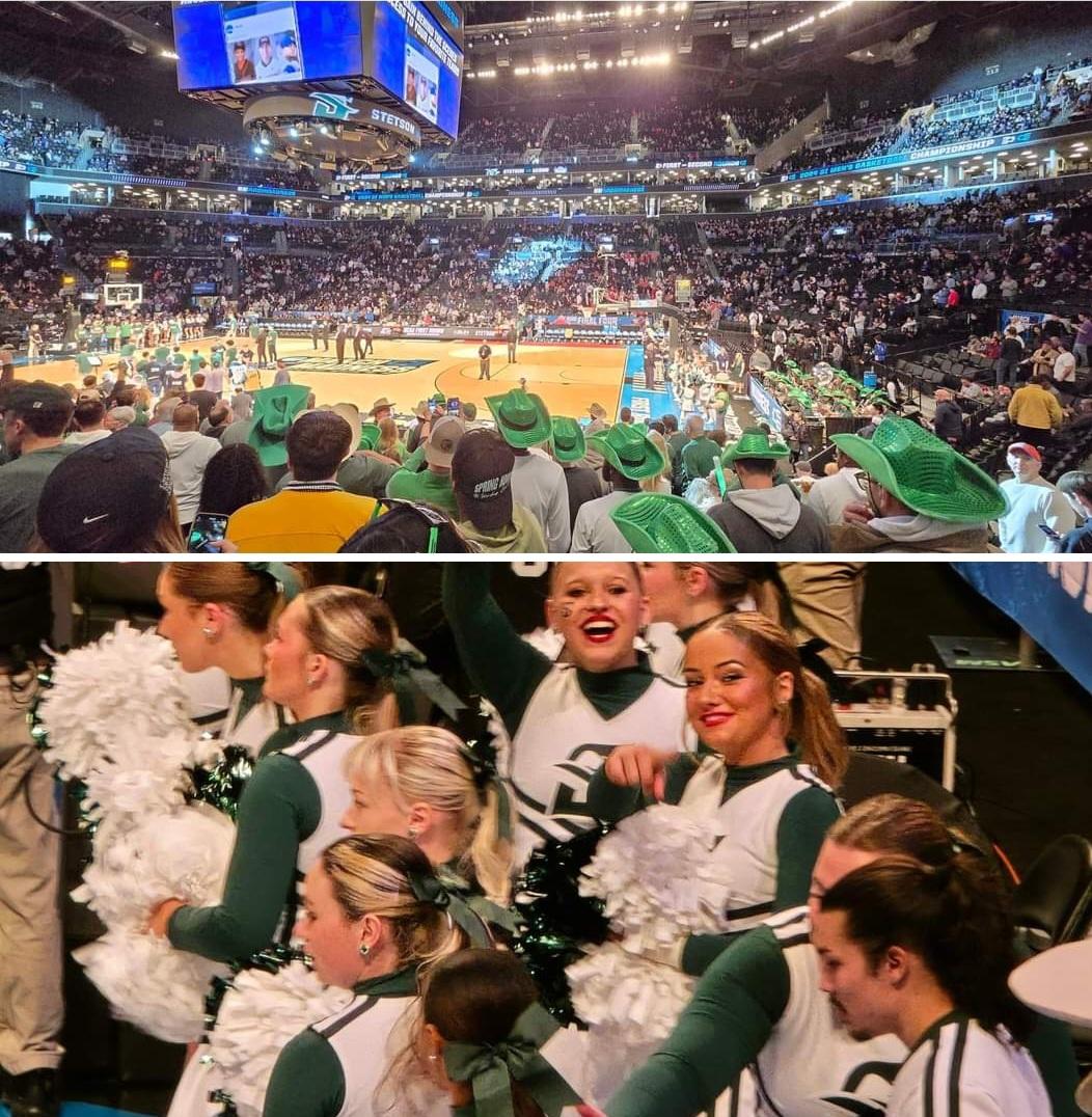 frankbyco's tweet photo. When it's March Madness and your little girl points at you from the floor!!
Stetson vs Uconn 
❤️❤️ #CheerDad #GoHatters #Hattercheer #MarchMadness2024 https://t.co/5Jq7P2DrvN
