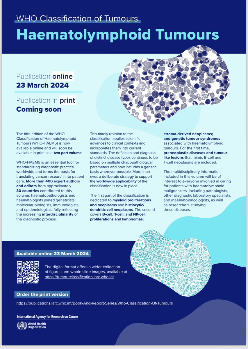 It’s out online! & you can order prints 👍🏻 Happy to’ve contributed as Member Clinical Advisory Committee & as co-author on chapter #HistiocyticDisorders tumourclassification.iarc.who.int @P_G_Subramanian @nvpatkar @PrashantTembha1 #SumeetGujral @pho_india @WorldSIOP @TataMemorial @WHO