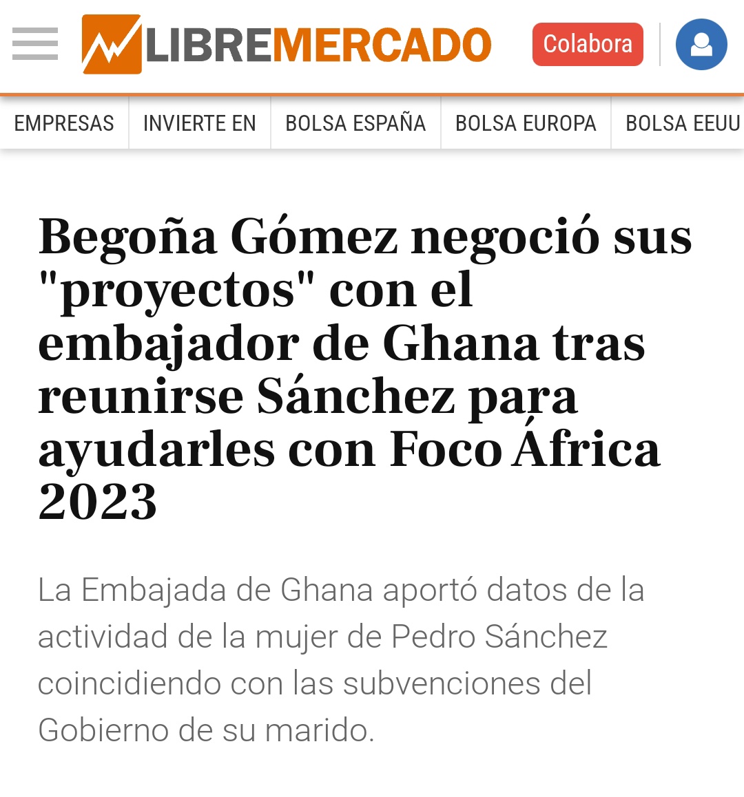 Begoña Gómez negoció sus "proyectos" con el embajador de Ghana tras reunirse Sánchez para ayudarles con Foco África 2023
#CasoPSOE