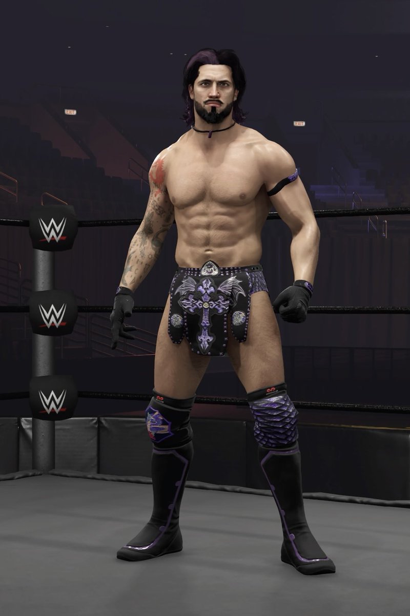 A2JWWE2k's tweet image. ⚫️🟣 A2J 🟣⚫️ First CAW of 2K24! 

Lock, Stock and BARRRREEELLLLL!!

A2J makes his return! Includes an alt attire. Now Up on CC!

Tags: A2J / AWF

#AWF #CAWs #Cawcommunity #wwe2k23 #WWE #Caw #originalcaw #A2J