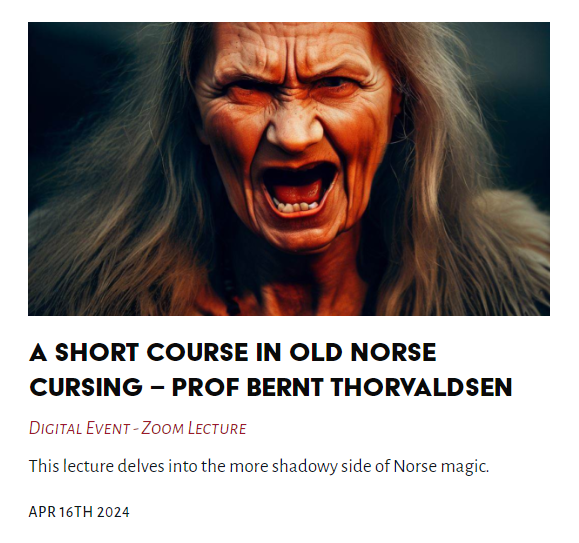 Tonight's Lecture - A Short Course in Old Norse Cursing - Prof Bernt Thorvaldsen #OldNorseCursing -#BerntThorvaldsen thelasttuesdaysociety.org/event/a-short-…