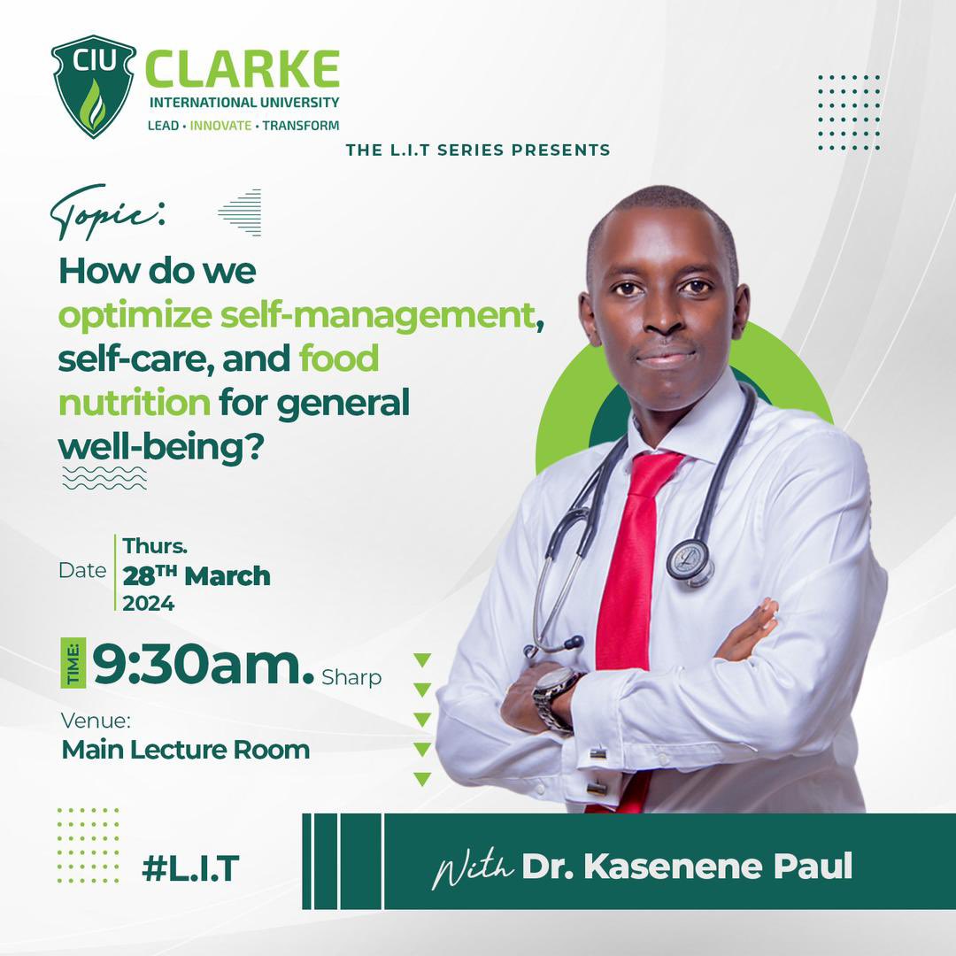 We are thrilled to announce our 3rd Impactful Leadership Conversation with Dr @drkasenene : How do we optimize self-management, self-care and nutrition for general well-being? This is a conversation worth having! Join us Thursday March 28th at 9:30am @CIUuga main lecture hall.