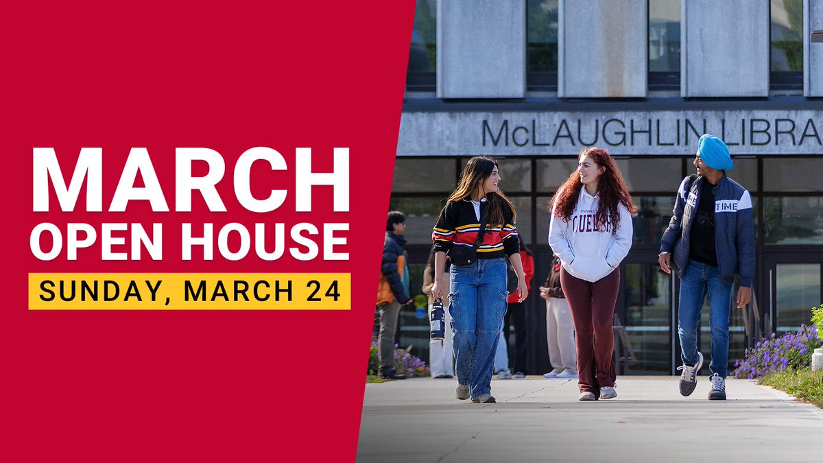 Have you registered for #UofG's March Open House this Sunday, March 24th? Tour campus, chat with professors and current students and discover why you belong at the University of Guelph! Register now: uoguel.ph/m38w6