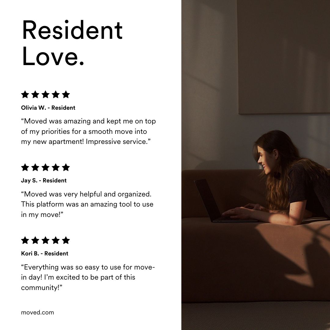 We love creating positive move-in experiences for residents all over the U.S.!

Every step of the journey with Moved, from the first interaction to move-in day, is designed to be effortless.

moved.com 📦