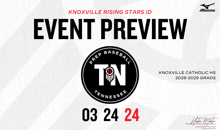 #KnoxvilleRisingStarsID24: 𝗘𝗩𝗘𝗡𝗧 𝗣𝗥𝗘𝗩𝗜𝗘𝗪 📝 + Event details, full roster & more for this weekend's Knoxville Rising Stars that will be held at @KCHS_Baseball. 👉 loom.ly/rbpIrCY