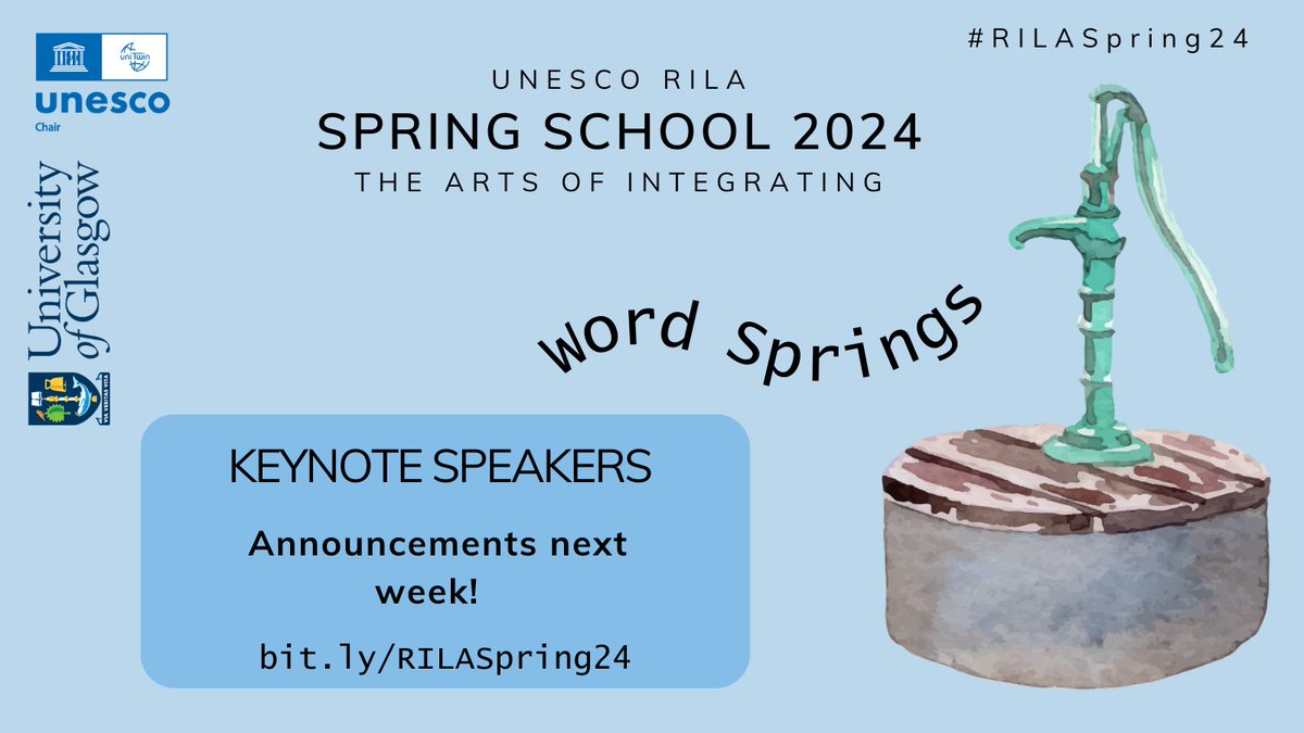 Keep an eye out👀 Next week there will be announcements for Keynote Speakers who will be presenting their amazing work at #RILASpring24! There is such a variety of wonderful practice and research being shared this year✨ @UofGSocSci @UNESCOUK @UofGEducation