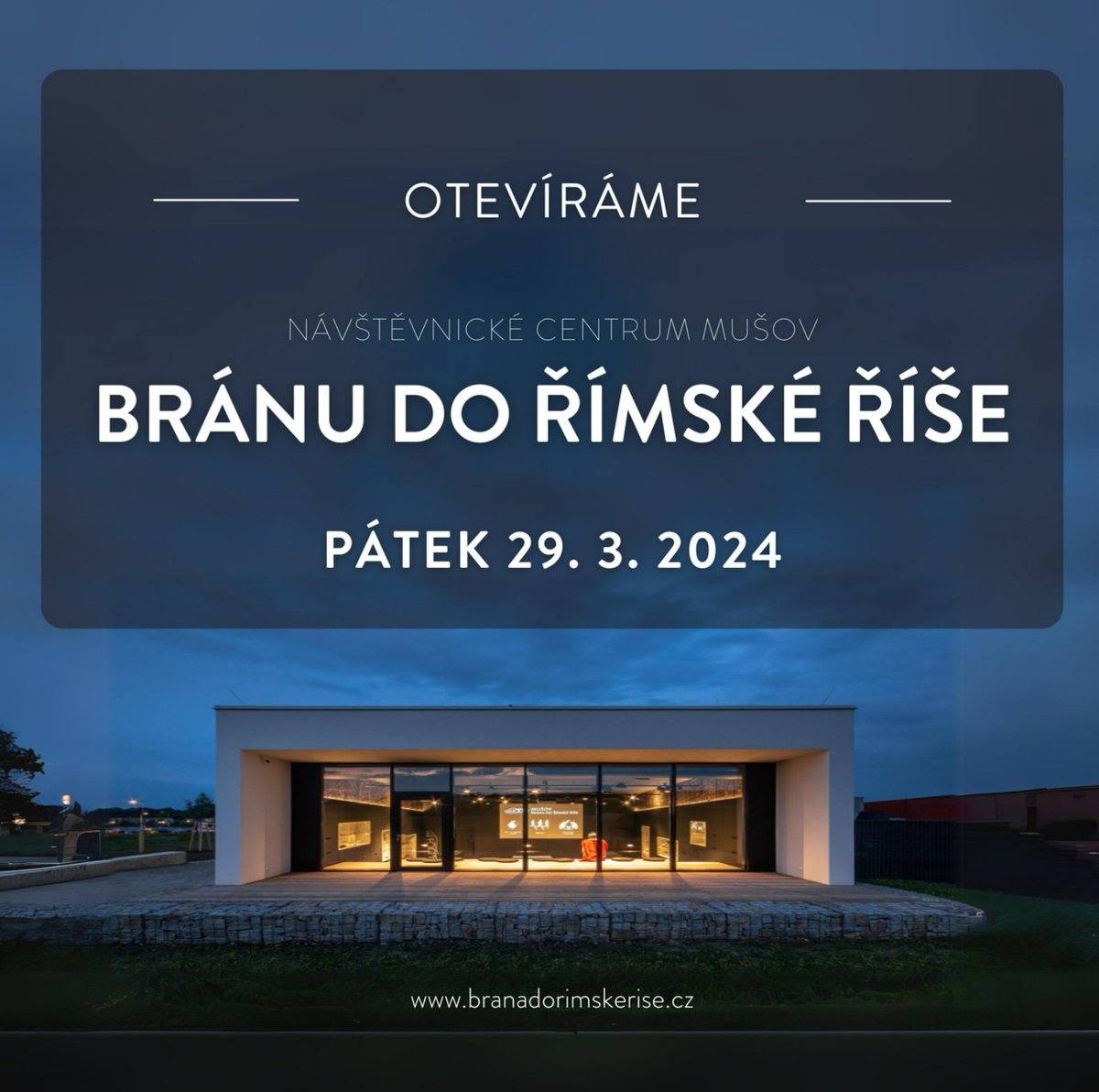 rimske's tweet photo. Již za týden v pátek 29. 3. 2024 můžete opět zavítat do NC Mušov - Brána do Římské říše!
Otevírací doba: 10:00-17:00 hod.
Těšíme se na vás!

@Akademie_ved_CR #archeologie #muzeum #veda #vystava #expozice #rimane #rimskarise https://t.co/ncwuc9YEvJ