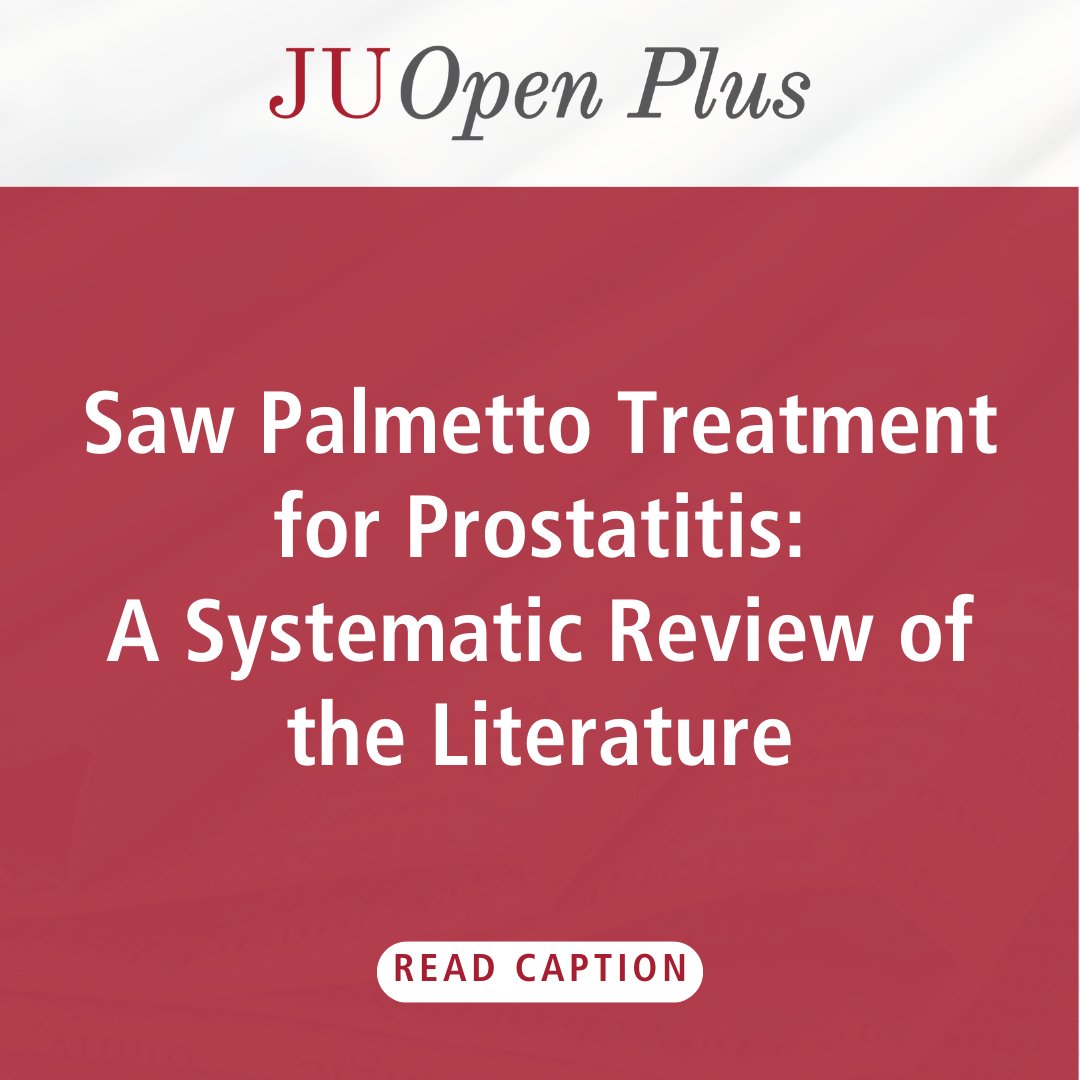 'Saw Palmetto Treatment for Prostatitis: A Systematic Review of the Literature' 📰 Read the full article here ➡️ bit.ly/3TwXTEM #AUA #Urology