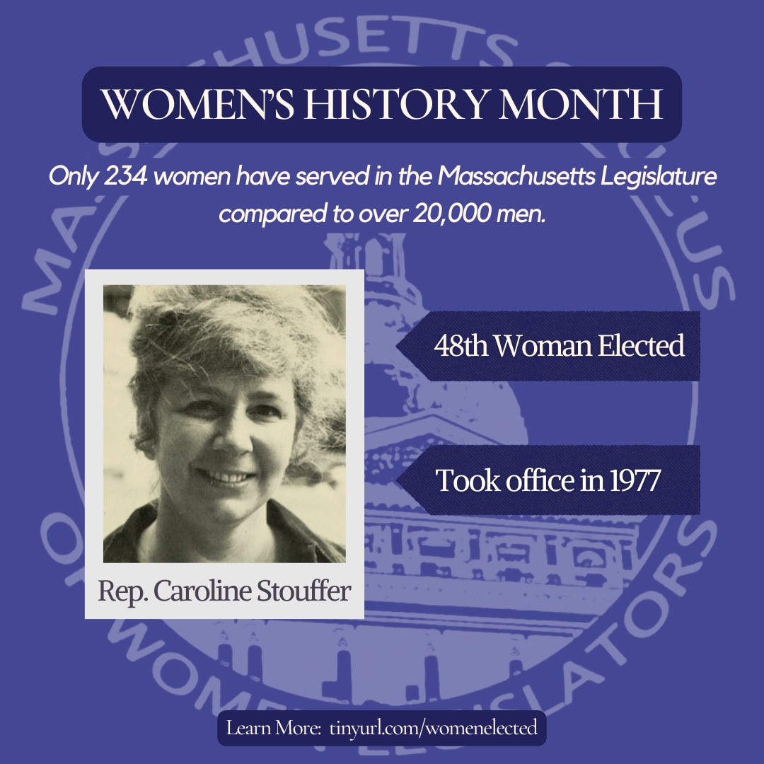 I am one of 234 women to ever serve in the Legislature and the third to serve in the current 3rd Plymouth District—Reps. Mary Jeanette Murray and Caroline Stouffer held the district in 1977. I am proud to be in a @MAWomensCaucus that preserves the story of female civil servants.