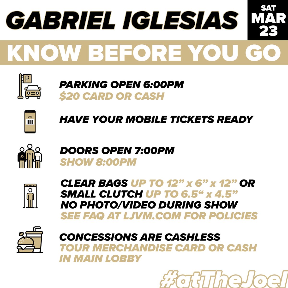 Very limited tickets remaining for Gabriel Iglesias #atTheJoel on Saturday night!
