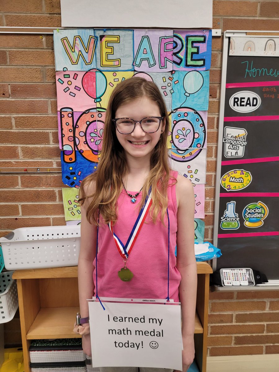 Colleen R earned her Math Medal this week! Awesome job and Congratulations! #BeEvergreen #SWBulldogs