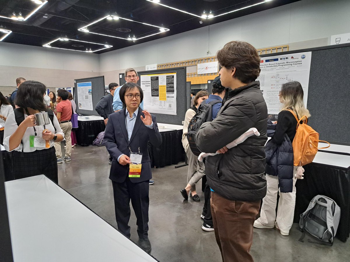 gtcomputing's tweet image. Jared Ordona Lim (center) presents the poster "Increasing access to CS instruction in low-income after-school settings." The team includes Lim, Grace Barkhuff, and @juchidiuno. #SIGCSE #CSEd
Learn more: sites.gatech.edu/research/sigcs…