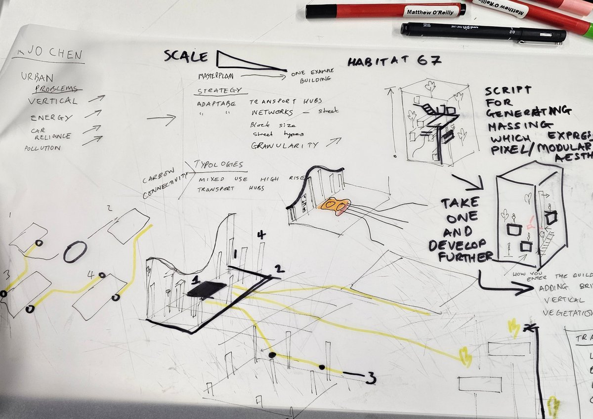FUN few days tutoring at Manchester School of Architecture with Atelier CPU!

Very inspiring to see application of computational logic into ambitious and expressive designs at building and urban scales.

Thanks for having me, <a href="/CPU_Ai_atelier/">CPU:Ai</a> &amp; <a href="/TheMSArch/">The MSA</a>!