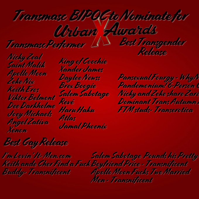 Some transmasc peeps to nominate! https://t.co/d5h8HY4vEy