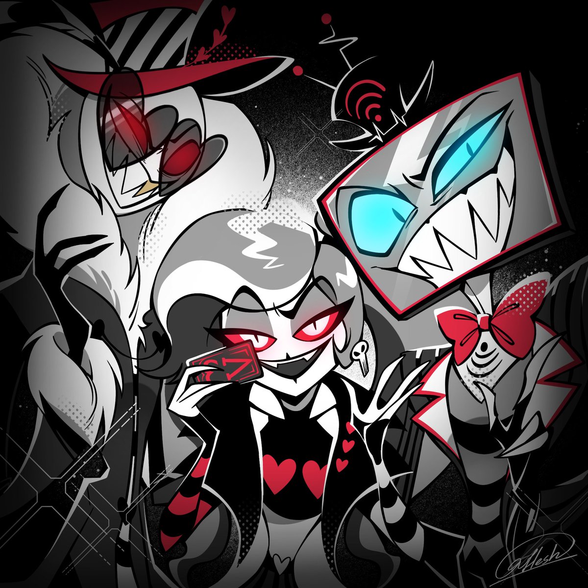 #地狱客栈
#HazbinHotel 
#HazbinHotelFanart
#HazbinHotelVox
#HazbinHotelVelvette
#HazbinHotelValentino
#HazbinHotelVees
#VEES