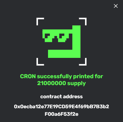 CryptoBOSS___'s tweet image. #CRON - 0x0ecba12e77E19CD59E4f69bB7B3b2F00a6F53f2e 
21 000 000 supply  
not sure is everything done right but ...