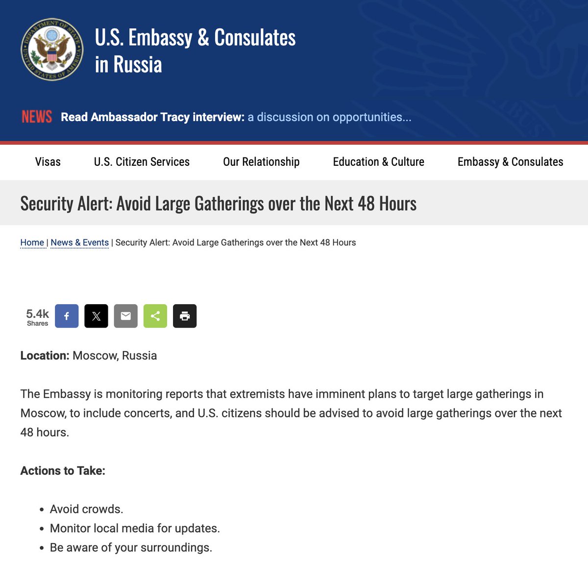 U.S. Embassy in Moscow put this out on March 7. Clearly they picked up signals intel about something being planned and they'll have even passed it onto the Russians as a matter of American law re: duty to inform on credible terrorism threats. ru.usembassy.gov/security-alert…