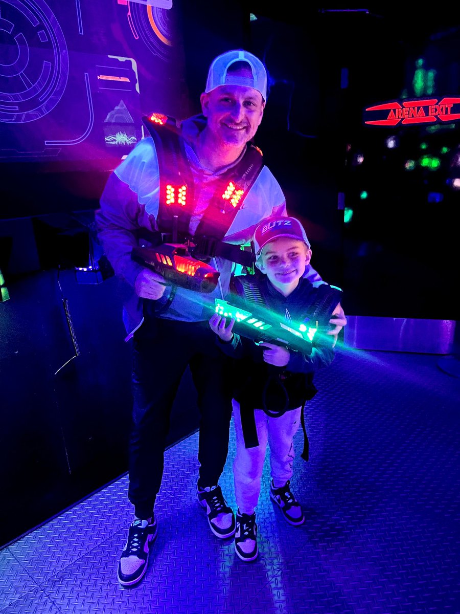 Colby_Daniels's tweet photo. Little man’s 1st time playing Laser Tag. He might be obsessed!! #SpringBreakActivities https://t.co/Xfj8adgDU0