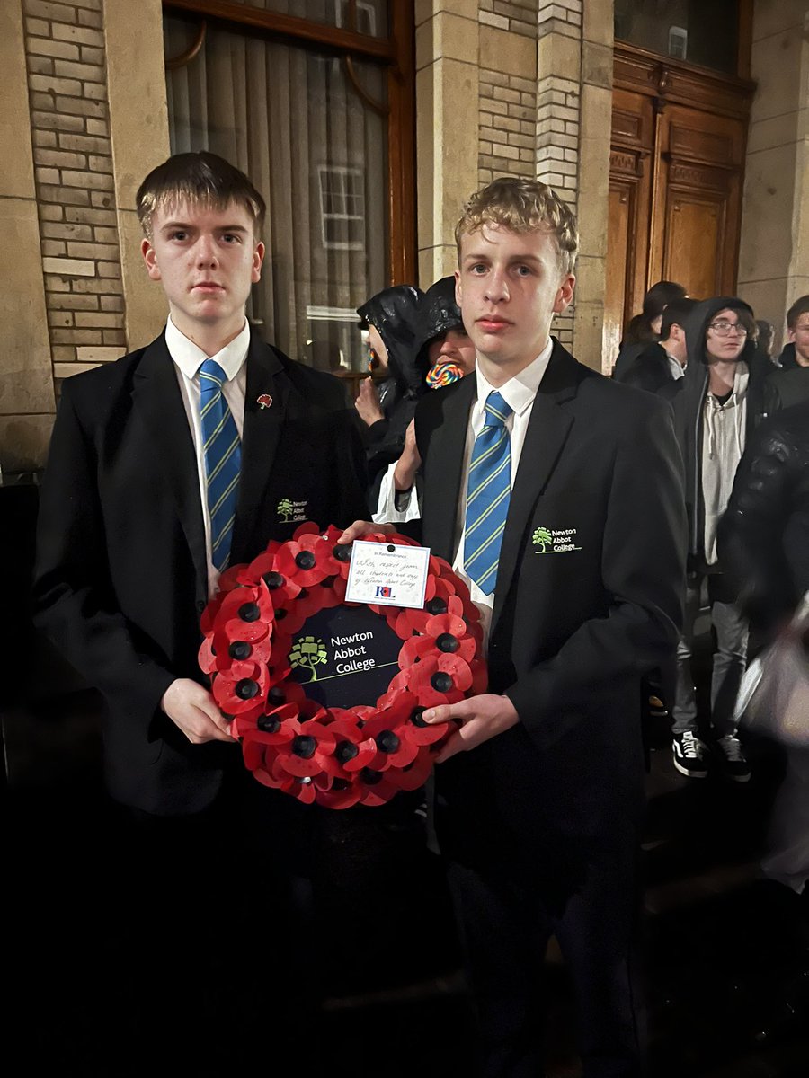 Tonight Newton Abbot College paid their respect at the daily Last Post Ceremony, Ypres in remembrance of those fallen during the First World War.
