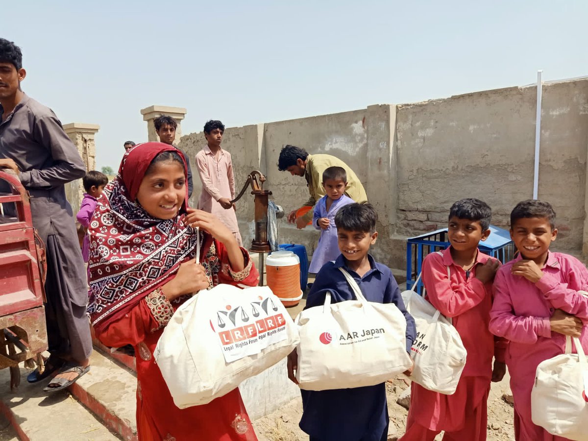 lrfpk's tweet photo. Thousands of children across Pakistan are affected by climate crisis. From flooding to drought climate crises have led to restricted access to safe and clean water. @lrfpk installing safe water points, toilets providing  highgeans kits and advocating for stronger infrastructure. https://t.co/NBQEH17h7p