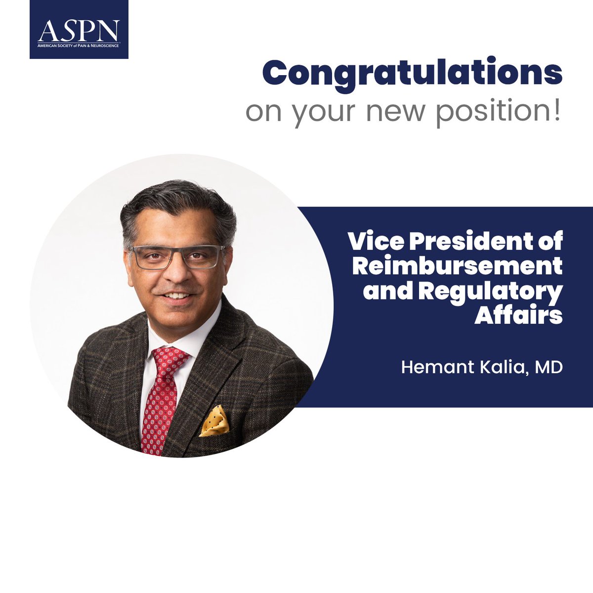 A heartfelt congratulations to Dr. Hemant Kalia for his incredible achievement in being appointed as the Vice President of Reimbursement and Regulatory Affairs! Help us congratulate Dr. Kalia! #Congratulations #HealthcareLeadership #RegulatoryAffairs