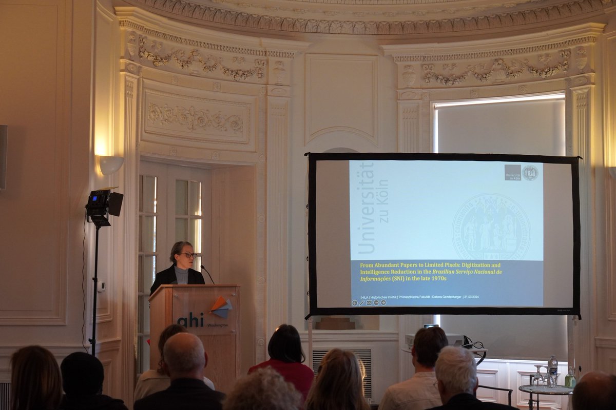 Our thanks to Debora Gerstenberger of @UniCologne for her talk last night on the history of Brazil's internal intelligence agency as part of our spring lecture series on 'Knowledge in the Shadows'! ghi-dc.org/events/event/d…
