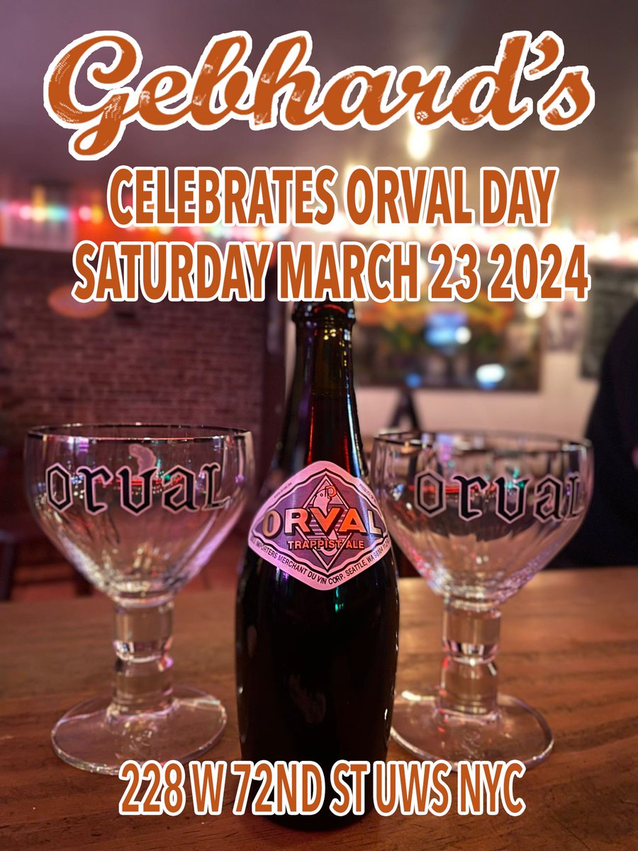 Celebrate ORVAL DAY 2024 with us & Merchant du Vin on Sat March 23rd! For every US bottle of Orval sold, Merchant du Vin will donate 50 cents to the National Forest Foundation. WE OPEN AT NOON ALL WEEKEND! #gebhardsbeerculture #orvalday #orvalday2024 #nationalforestfoudation