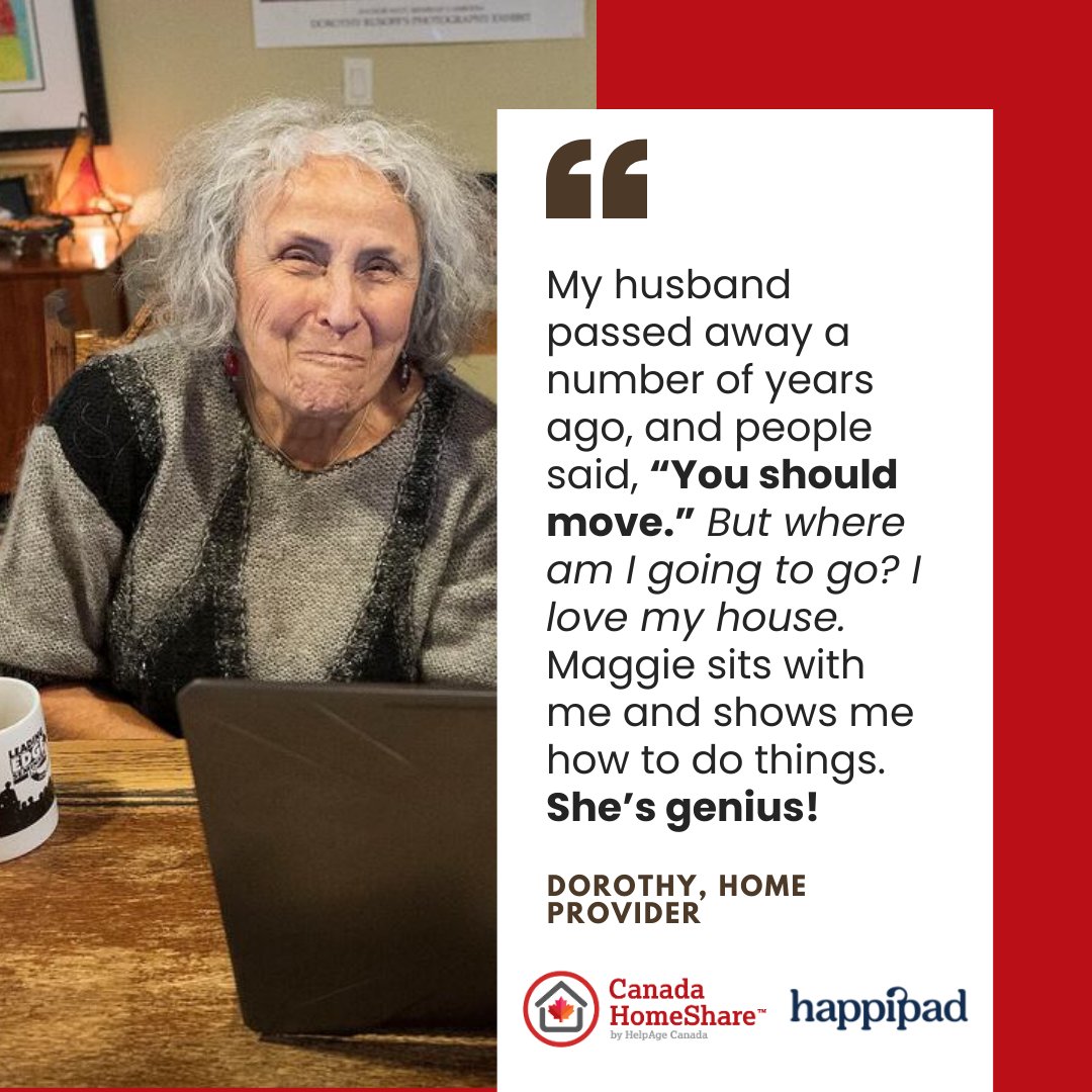 Discover new connections right in your own home — applications are now open for older home providers to list their spare room for rent with Canada HomeShare! Learn more and start homesharing today ▶️ loom.ly/JsGCv-A