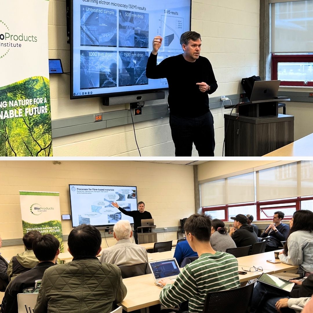 👍Thank you to Dr. Daniel Söderberg(@soderbergd) for visiting us at #BPI and delivering an engaging seminar.🎤 Your presence and insights were incredibly valued.🌿 Looking forward to more #collaborations in the future!🌱🌍 #UBC #KTH #Bioproducts #Sustainability…