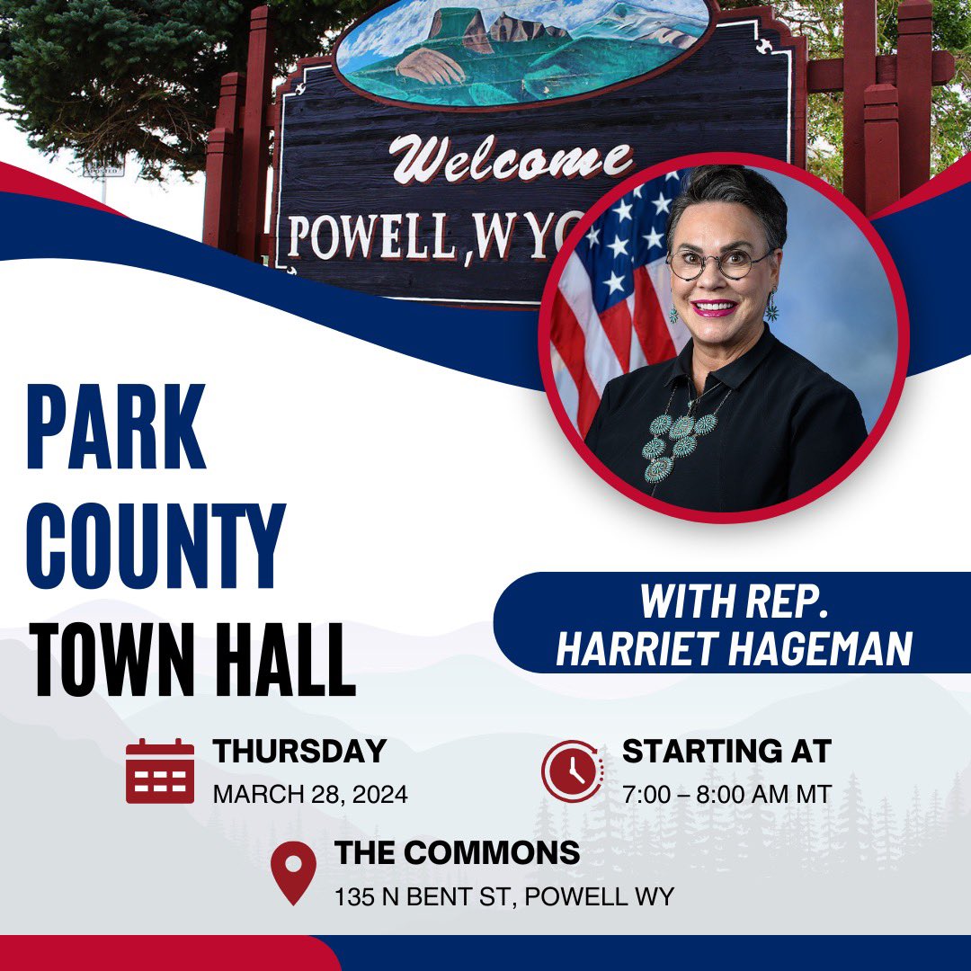 After several weeks in Washington, I’m excited to be back home in Wyoming to visit with as many folks as possible at one of my three town hall meetings next week. Hope to see you there!