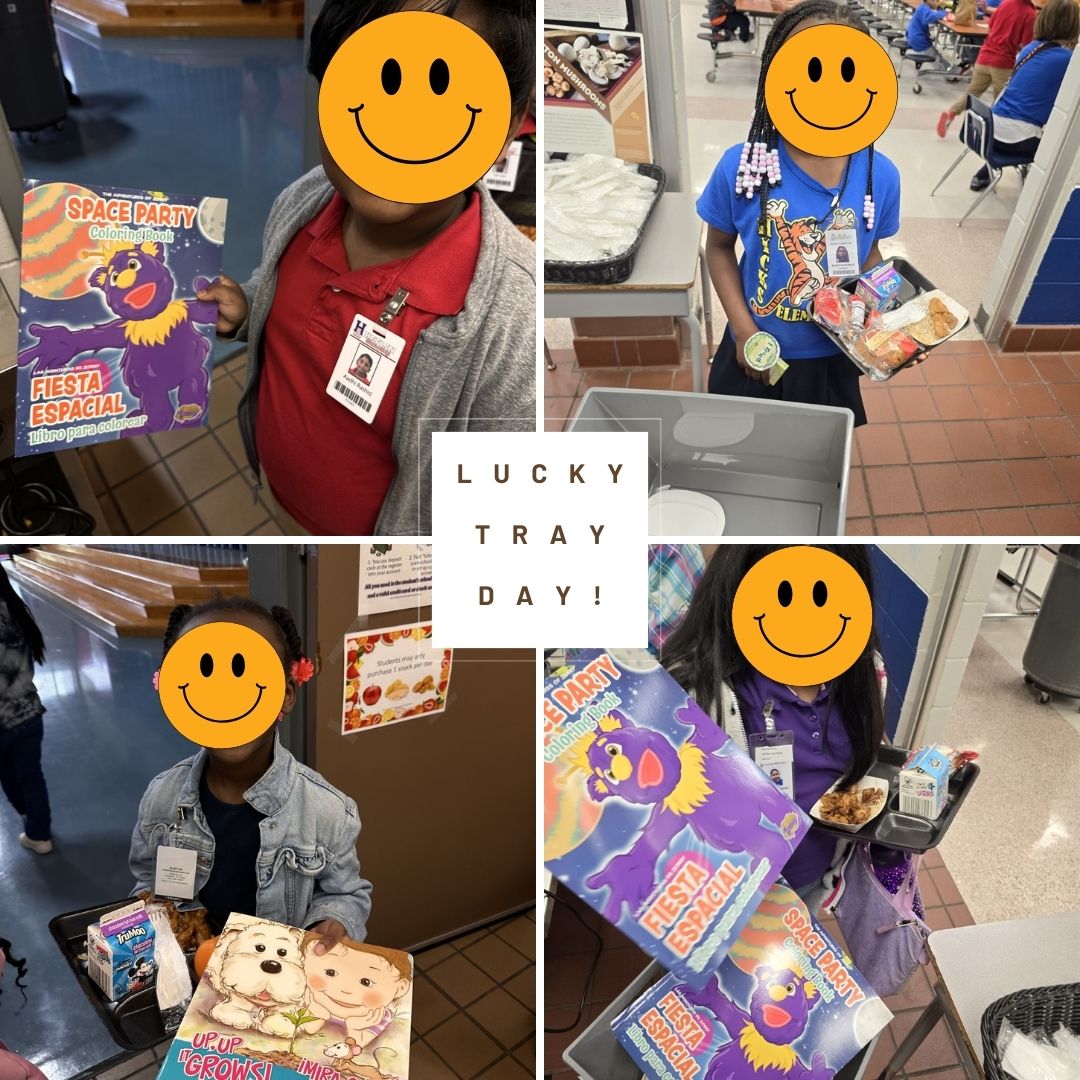 SURPRISE!! It's Lucky Tray Day @ Alief ISD! 2 lucky students at every elementary who received a reimbursable lunch got to select a prize from the cafe's treasure box! We do this unannounced monthly, so keep nourishing your body with our wonderful lunches for your chance to win!