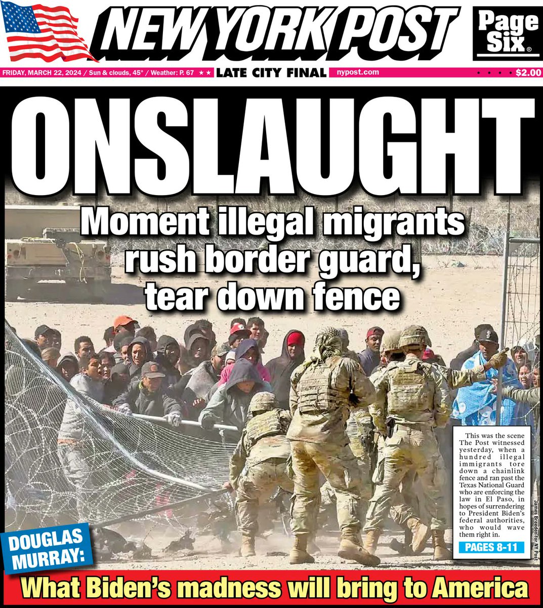 .@HouseGOP passed strong border legislation that would have prevented violent disasters like we just saw in Texas. Unfortunately, Joe Biden and the Far Left Democrats want to keep the border open and in utter chaos. @nypost