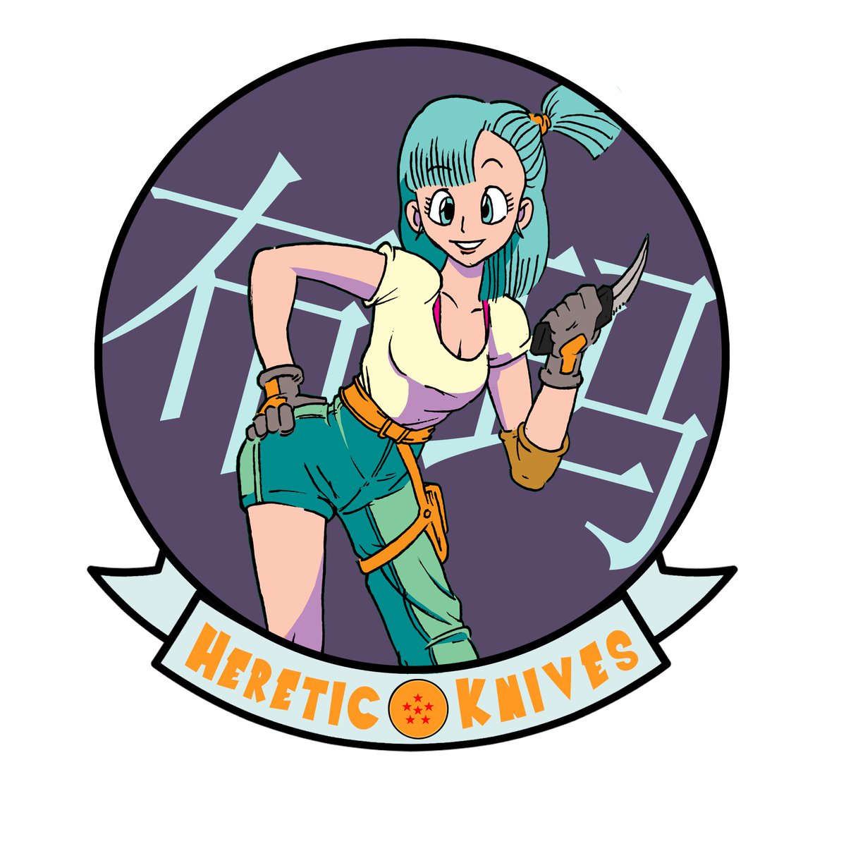 RyunishiO's tweet photo. Well, Im saddened that a man who formed my childhood passed away. I know it was a bit ago, but I finished this Patch for @HereticKnives RIP Toriyama-San #bulma #DragonBall #DragonBallZ #dragonballfanart https://t.co/W1dXEzSGNe