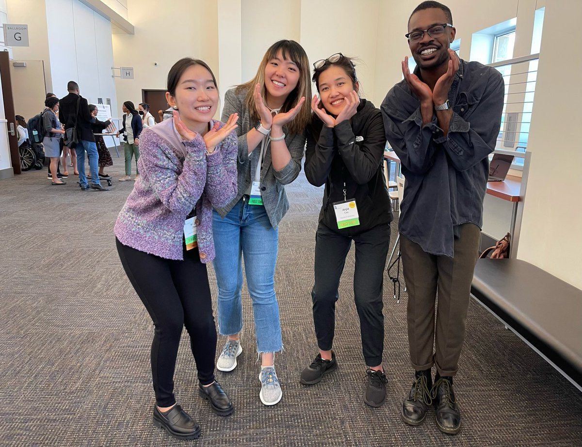 The @StanfordPsyPod crew reunited at #CDS2024! I’m so happy to see @anjie_cao @outa_joseph & @LauraXijiaZhou after a whole year!! Just missing @EricNeumannPsy 🥺 Thanks @cogdevsoc for bringing us together! ❤️