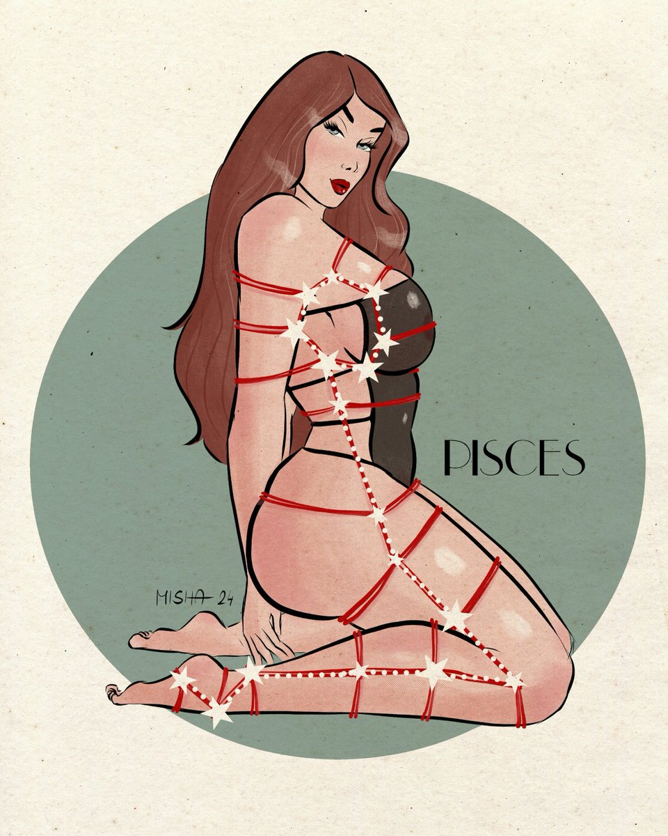MishaPinupArt's tweet photo. "Pisces" - last girl for my Zodiac series. I hope you all like your sign. I will ad this series to my sh0p during next week so keep your eye on my stories 😀
.
#zodiacsign #yoursign #pinupgirl #zodiac #pisces #pinupillustration #retroart #vintagestyle #vintagesleaze https://t.co/XLBPDIojjG