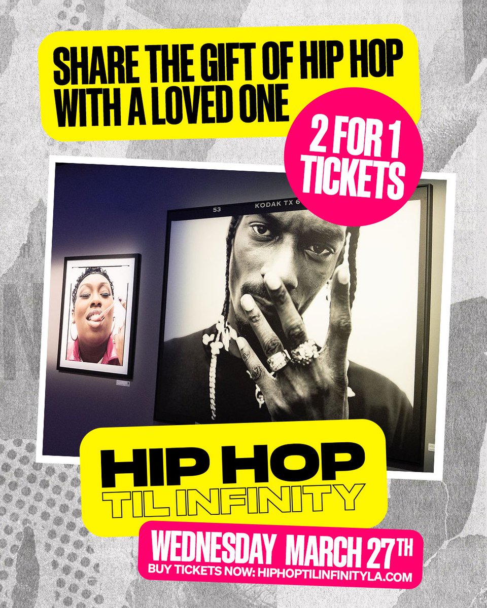 Share the gift of Hip Hop with a loved one next Wednesday the 27th at Hip Hop Til Infinity with our 2 for 1 special 💥 Get your tickets now at hiphoptilinfinityla.com