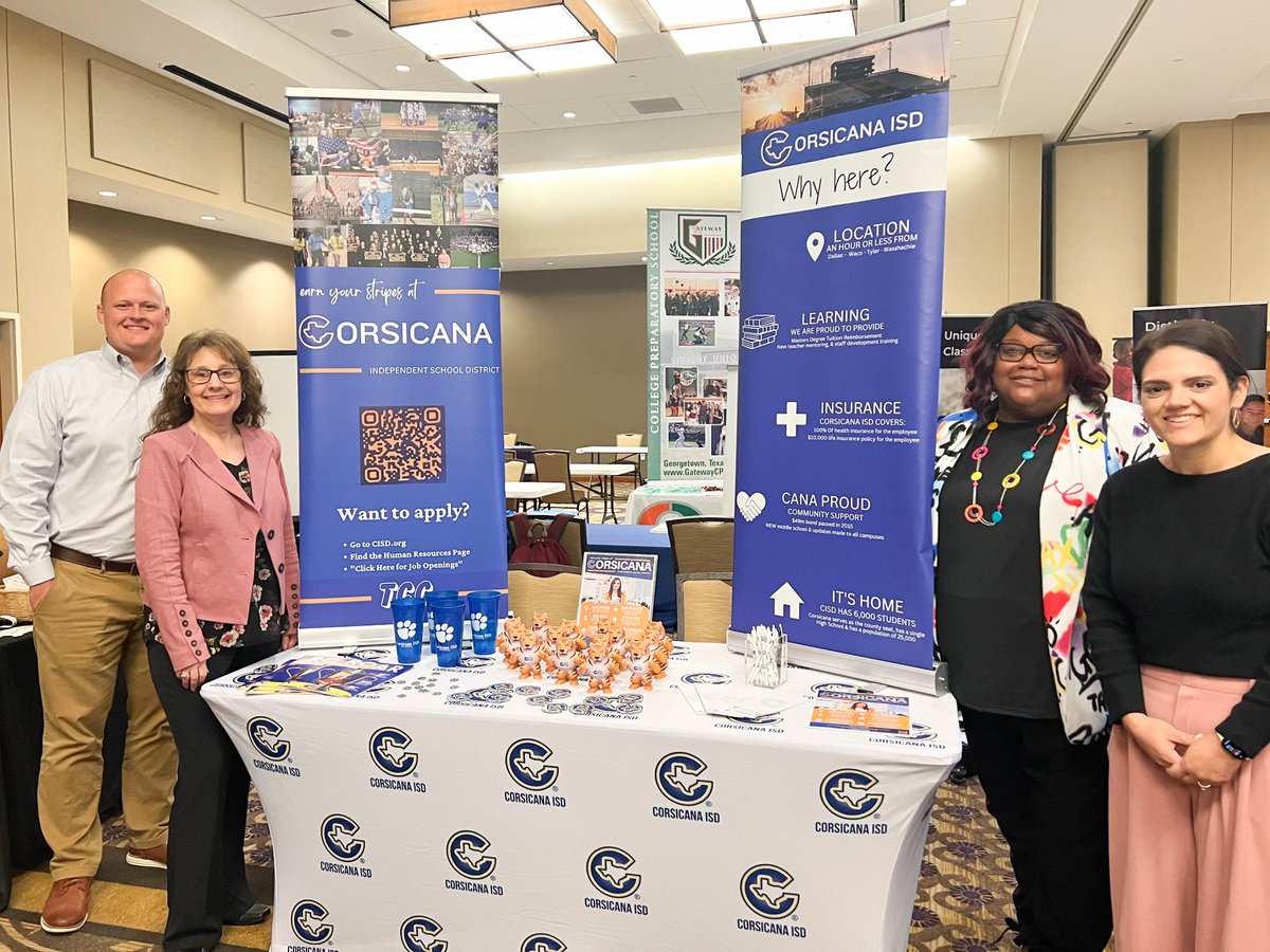 CorsicanaISD's tweet photo. Corsicana ISD has been out recruiting the next generation of public school educators at @MSUTexas and at @UMHB. Future trips are planned, and the CISD Job Fair is scheduled for May 6. For more info, visit: https://t.co/FcjIngiIR0 #EveryTigerEveryDay https://t.co/46hpaSNjzL