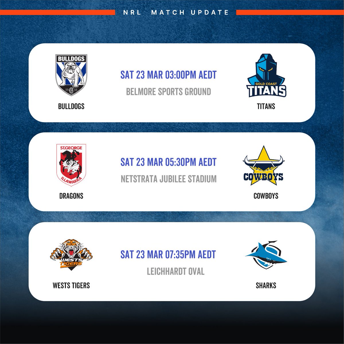 SmartBapp's tweet image. 🚨NRL Triple-Header Alert!🚨 

#NRL #SaturdayShowdown #RugbyLeague #SportsThrills #SmartBApp #NRLTripleHeader #MatchdayLive #RugbyFans #NRLFever #WeekendSports #TryTime#TackleHard #LiveUpdates #NRLAction #SportsEnthusiast