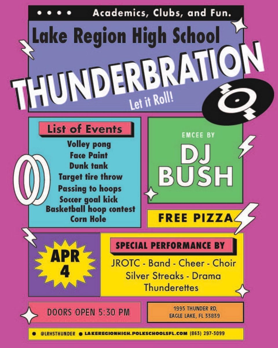 Join us on April 4th for Thunderbration. Incoming freshman and current students are welcome to attend. We will see you there! Here is the link to the recap of last year's Thunderbration ceremony youtu.be/7_k2VxxzVXo