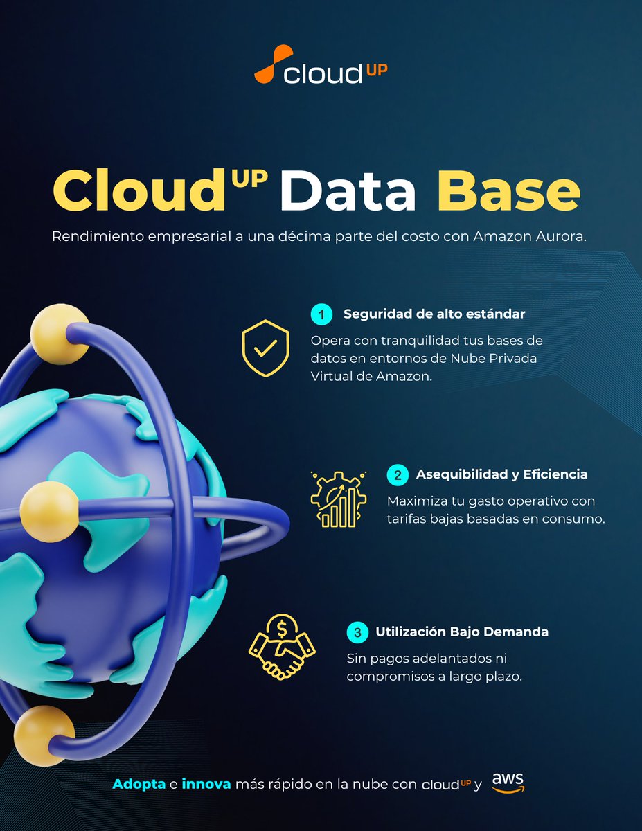 CloudUpSolutio1's tweet photo. Optimiza tu rendimiento, garantiza seguridad y gestiona tu presupuesto de manera eficiente con CloudUp DATABASE. 🚀💻

Conoce más aquí https://t.co/zw9E6f0K9b

#CloudUp #AWSpartners #PartnersTop #CloudInnovation #Clouders #CloudGroup https://t.co/LRe0U8kkkv