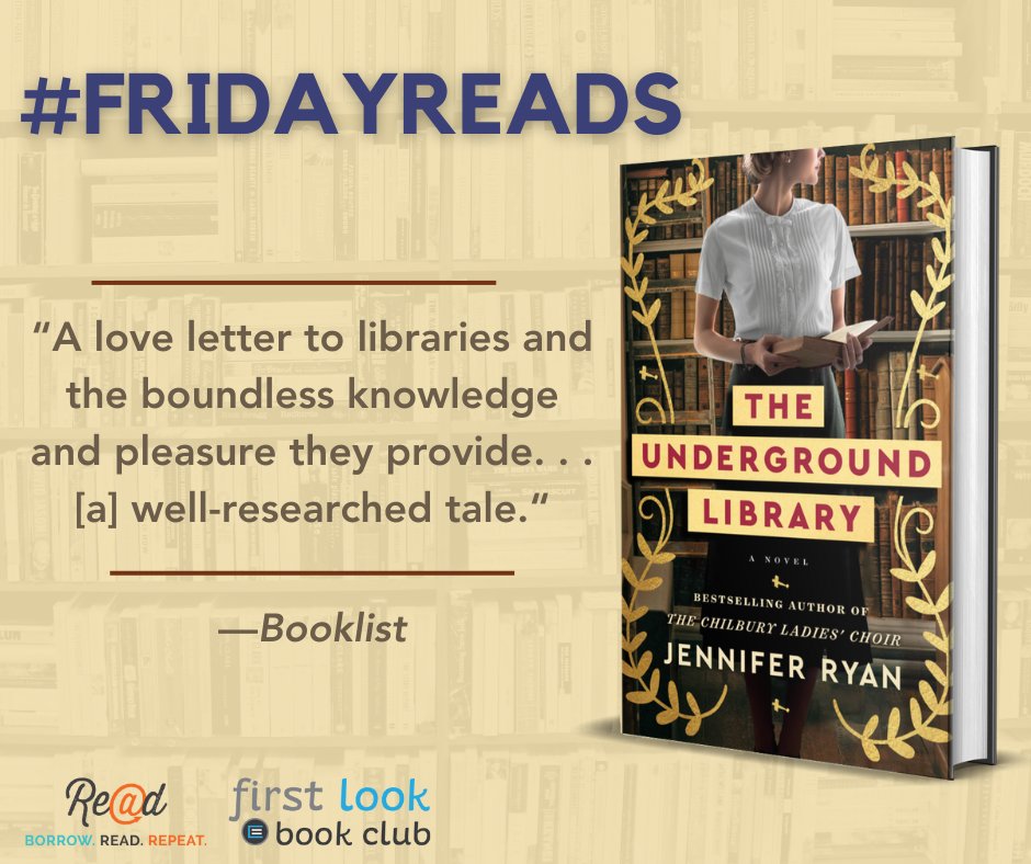 This week's #FridayReads pick is THE UNDERGROUND LIBRARY by Jennifer Ryan! When the Blitz imperils the heart of a London neighborhood, three young women must fight to save their beloved library—based on true events. Read with our First Look Book Club bit.ly/4alz0CH