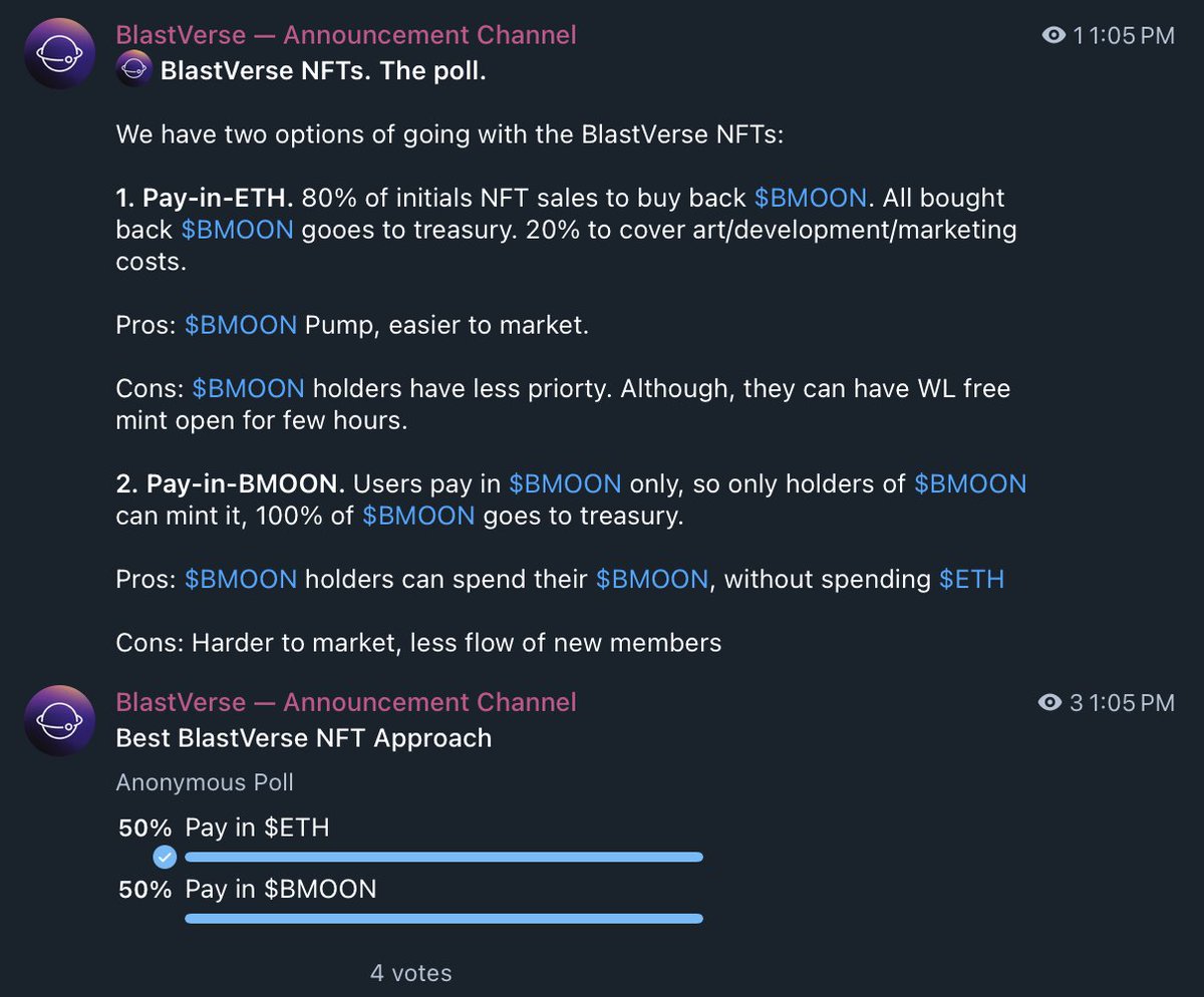 BlastVerseIO's tweet photo. BlastVerse NFTs are coming!

Community must decide how we want to do it. 

Please, vote in: https://t.co/vRPRonp2PP https://t.co/ble8Gg0U4q