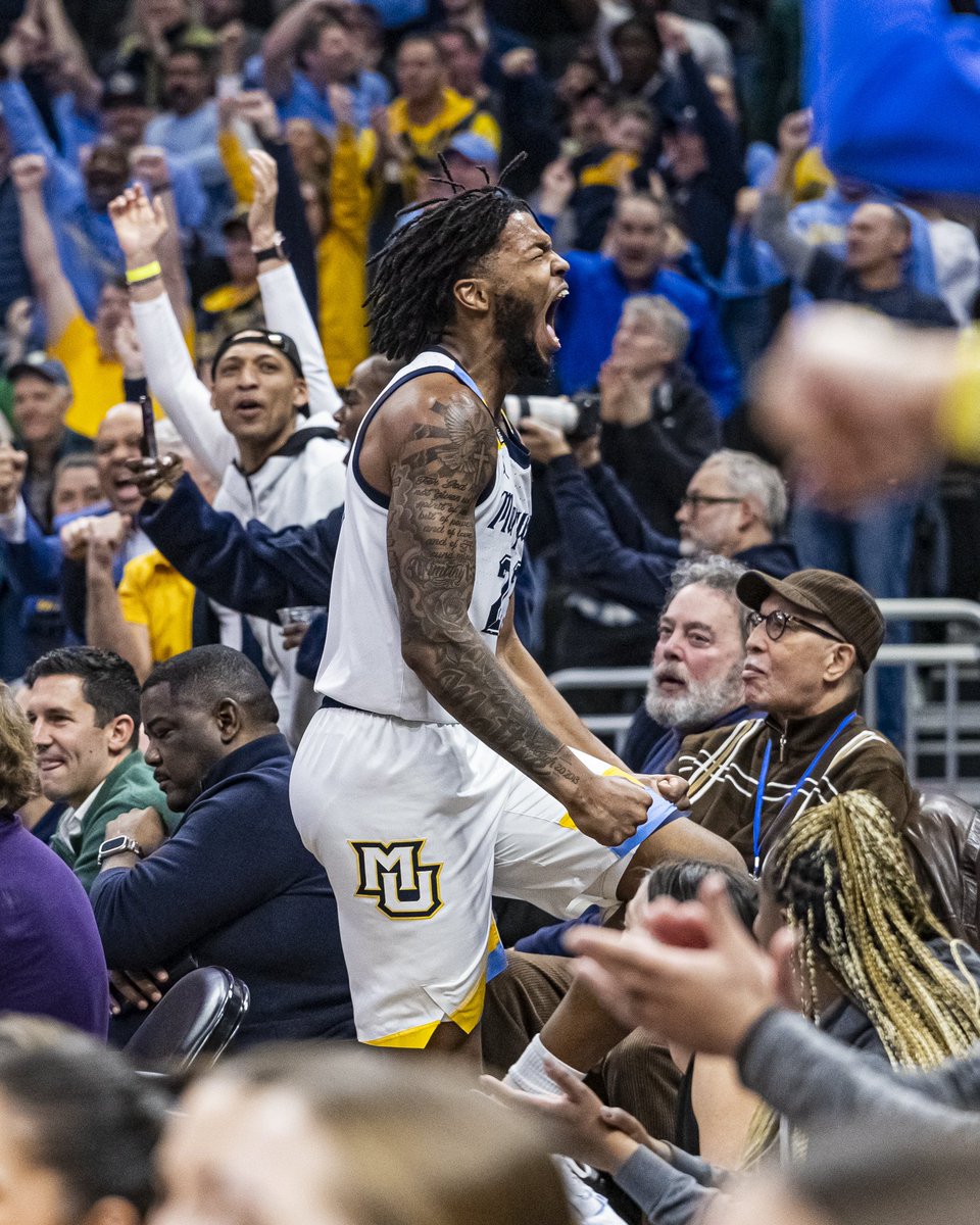 MarquetteU's tweet photo. 😤 WE’RE STILL DANCING! 🕺

#MarchWithMarquette | #MUBB https://t.co/C9rUVXkxT5