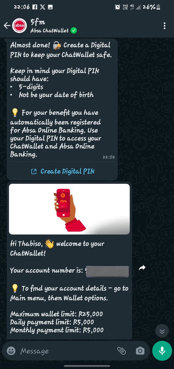 @5FM @AbsaSouthAfrica Just finished the whatsapp survey only praying for the best to be the luck winner #5WeekendBreakfast 
#AbsaChatWallet
@AbsaSouthAfrica
@5FM